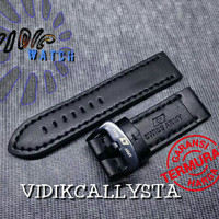 TALI JAM TANGAN KULIT SWISS ARMY 24 MM HITAM BLACK