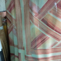 Karpet lantai plastik vinyl Unica motif kayu silang merah
