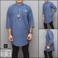 Jual Baju Koko Kurta Gamis Pria Slimfit Pakistan Dongker Navy/Kemeja Muslim Murah