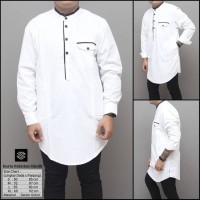 Jual Baju Koko Kurta Lengan Panjang Slimfit Pakistan Putih/ Gamis Muslim Murah