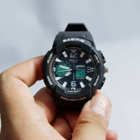 JAM TANGAN G-SHOCK TERKINI CEWE CASIO BABY-G BGA CDA HITAM LIS PUTIH