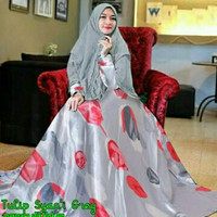 Syari Tulip Abu Baju Muslim Wanita HITS Gamis Syari Model HITS