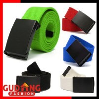 Best Seller Ikat Pinggang Pria Kain Canvas Nylon Gesper Metal ilf