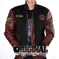 Jual JAKET ORIGINAL BOMBER CARLIT COMBI FLECCE BROWN / JACKET /JAKET KULIT Murah