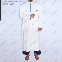 Baju Gamis Pria Syar'i Jubah Yamani Dewasa Warna Putih