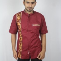 Jual Baju koko batik baru, busana muslim pria kualitas premium TN 66 merah Murah