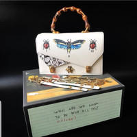 Sale New Tas Wanita Gucci Ottilia White Bamboo Original Authentic