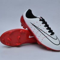 sepatu sepak bola pria nike mercurial putih merah