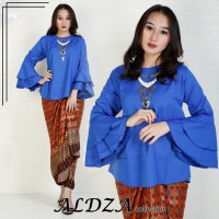KEBAYA SETELAN LENGAN TEROMPET MASA KINI TERKENAL BIRU BCA