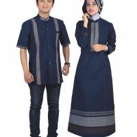 promo Baju Busana Muslim Couple Pasangan Sarimbit Warna Biru