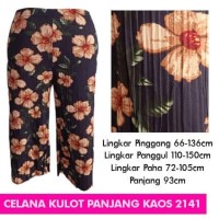 Best BIG SIZE BIGSIZE CELANA KULOT PANJANG KAOS 2141