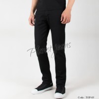 Termurah Celana Panjang Pria Chino Pants Hitam Slim fit Cowok TOP05 -