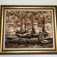 Lukisan Kapal by Moses (Original) Surabaya Free Ongkir - Home & Living