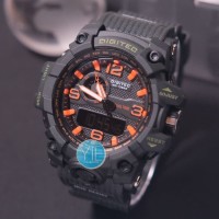 Jam Tangan Digitec DG 2093 T Dual Time Original - Hitam List Orange