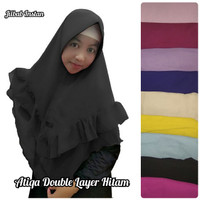 Jilbab Kerudung Khimar Instan Atiqa Double Layer Hitam