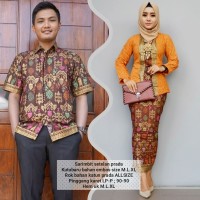baju couple batik buat kondangan acara resepsi warna coklat BSG523