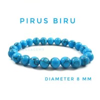 SALE Gelang batu pirus biru diameter 8 mm berkualitas