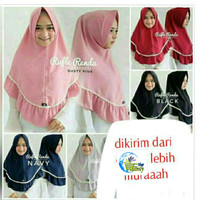 Jual Khimar Simpel Pet Rempel Kriwil Renda Wolfis Hijab Bergo Jilbab Instan Murah