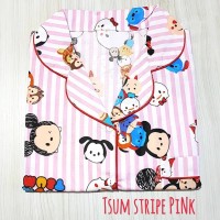 Setelan Piyama Wanita Baju Tidur Celana Panjang tsum pink