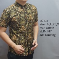 Jual Baju kemeja kantor Pria Cowok Batik lengan pendek panjang slim fit Murah
