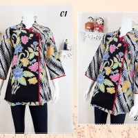 BATIK MODERN BLOUSE ATASAN KEMEJA WANITA KIMONO ENCIM GEIZHA FR 01
