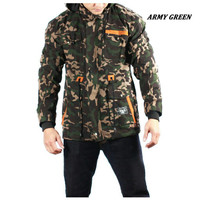 JAKET PARKA CANVAS ARMY GREEN