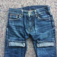 UNIQLO UJ S002 JEANS REGULER FIT STRAIGHT BLUE OVER WASH SELVEDGE