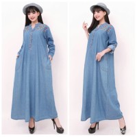 Dress Maxi Gamis Stella Longdress Jumbo Jeans Wanita