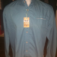 Kemeja Emba Casual shirt blue lengan panjang size XL