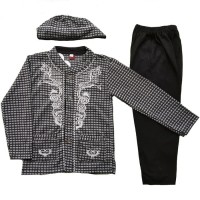 Baju Muslim Koko Anak Laki-Laki (1-3 Tahun) Setelan Set Peci LY10-2