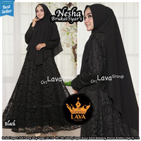 Baju Terusan Wanita Muslim Longdress Nesha Brokat Maxy