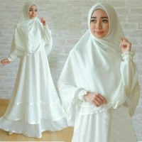 Anggun Syari White gamis busui syari Warna Putih busana Muslim