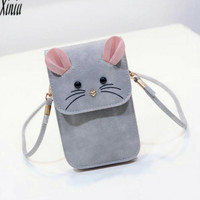 TAS HANDPHONE KUCING ABU