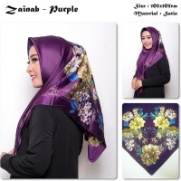Zainab | Bunga | Bahan Satin | Pashmina/Hijab/Kerudung/Scarf/Jilbab