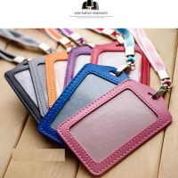 TERBARU PROMO BESAR NAME TAG kulit pu GANTUNGAN ID CARD KALUNG ID CARD