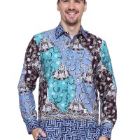 Kemeja Batik Pria Asli Jambi Abstrak Berkualits - Zalltra LV7