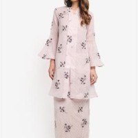 Baju Muslim Pesta Embroidered Fitted Kebaya Warna Pink/Nude uk XS-XXL