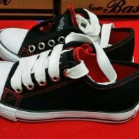 Rena- New Basket pendek list merah #Import#Lokal#Sepatu#Pria#Wanita