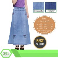 Jual Rok Panjang Jeans anak usia 6-10tahun Bordir Karakter Murah