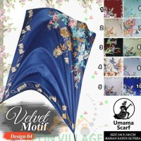 Kerudung Velvet B4 Umama Hijab Jilbab Segi Empat Motif Satin