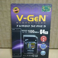 MICRO SD 64GB V-GEN MEMORY CARD HP VGEN MICROSD TURBO 64 GB CLASS 10