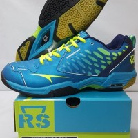 TERBARU ORIGINAL RS SUPER LIGA 802 BLUE LIME SEPATU BADMINTON