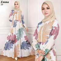 Dress 2018 Maxi Emma (33) Putih Baju Muslim Wanita Gamis Model