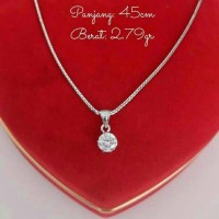 KALUNG WANITA PERAK 925 / PERHIASAN SILVER LAPIS EMAS PUTIH/PERAK ASLI