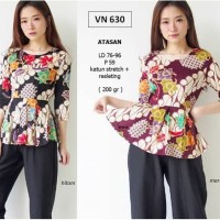 SEVN630 - BAJU ATASAN BATIK ETNIK WANITA BATIK KANTOR MODERN MURAH