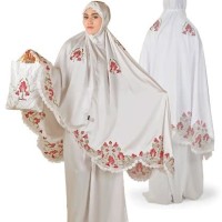 Mukena Bordir Dewasa Warna Putih