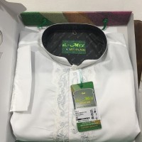 Sale Baju Koko Al Mia MT PLAIN Corak Putih Lengan Panjang Ukuran L