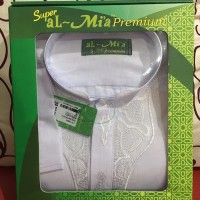 Sale Baju Koko Al Mia Super Premium Corak Putih Lengan Panjang Ukuran