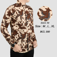 Jual Batik, Kemeja slimfit pria,Baju batik cowok Lengan panjang D 425 Murah