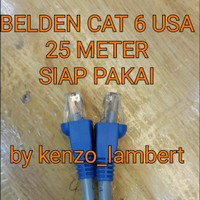 Kabel lan belden cat 6 USA 25 meter siap pake / kabel lan utp cat6